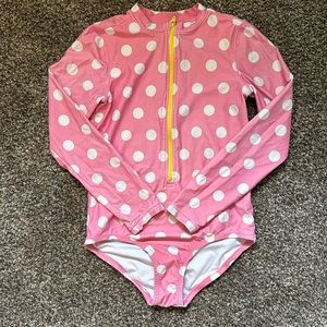 Primary pink rash guard swim suit -8-9